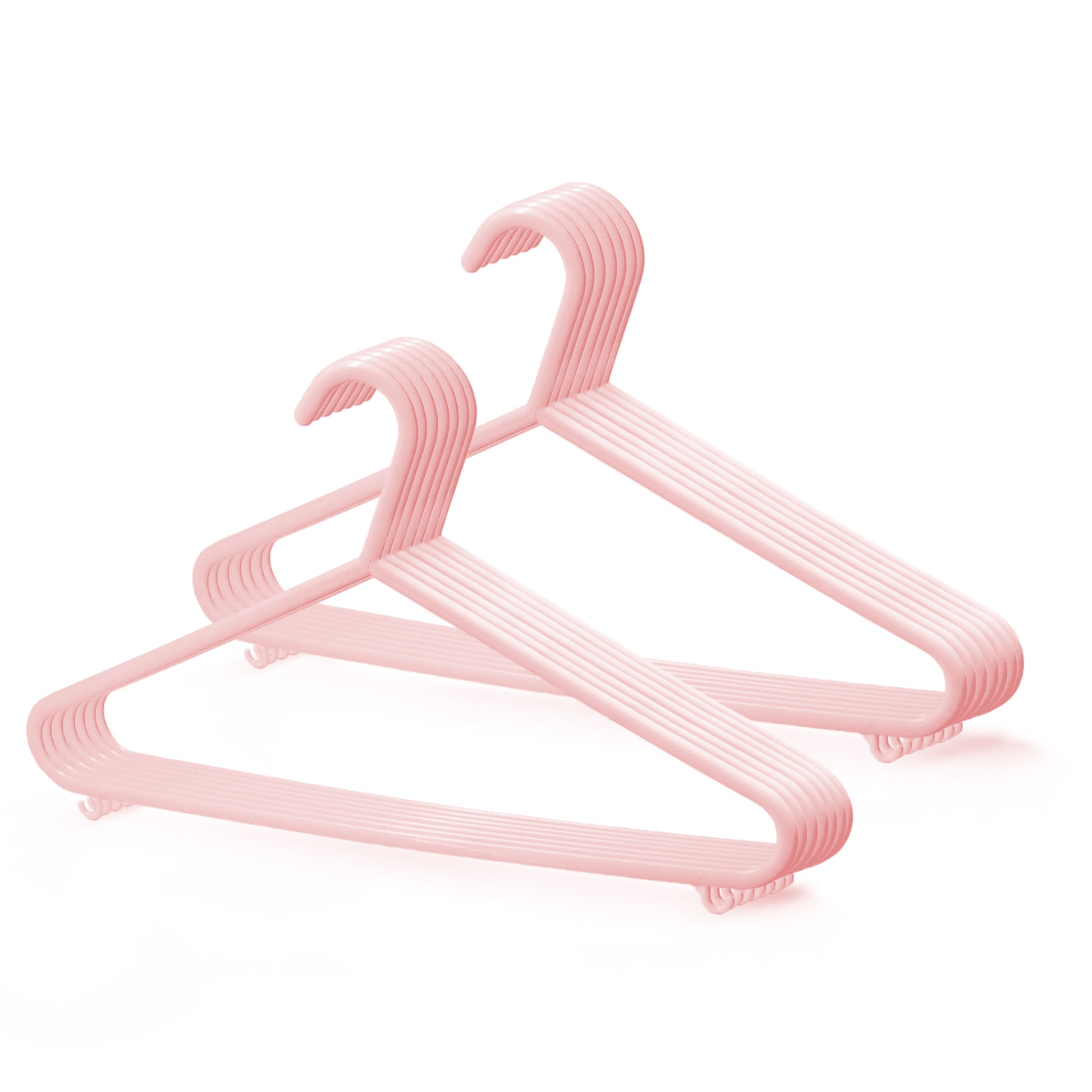 Plastic Clothes Hangers with Trouser Bar and Accessory Hooks - 25 Pack