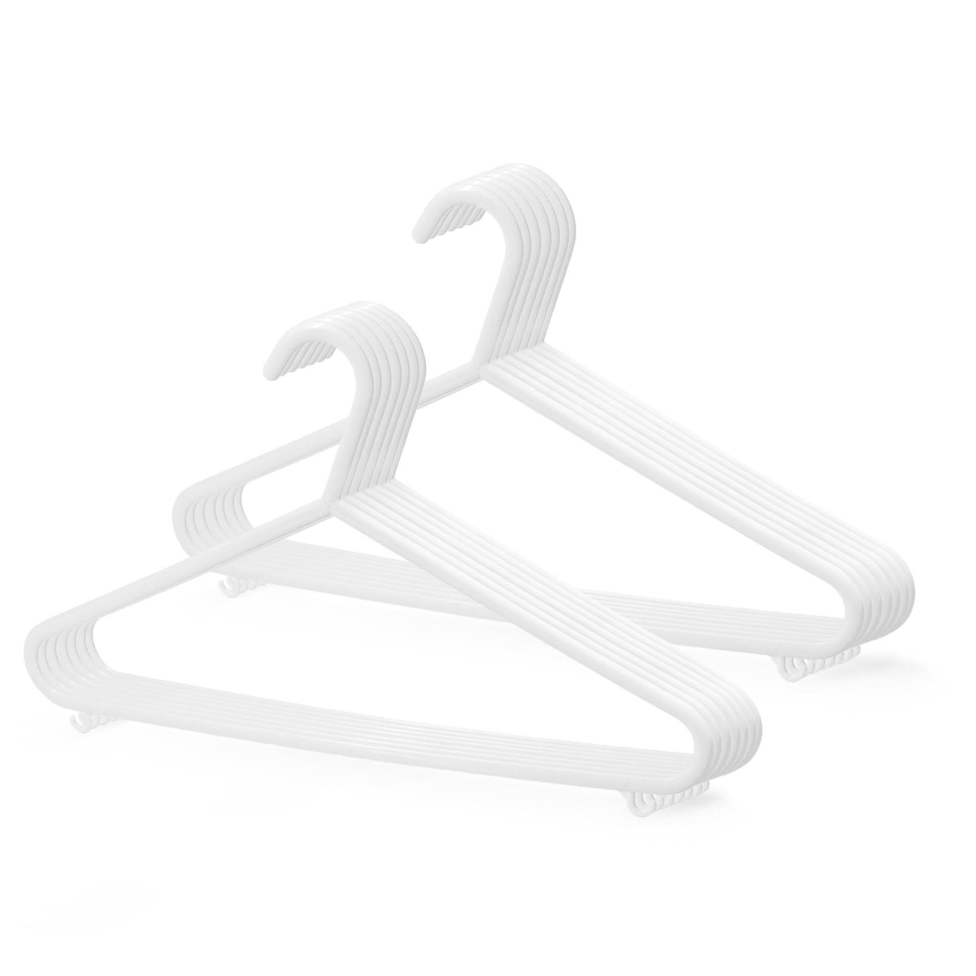 Plastic Clothes Hangers with Trouser Bar and Accessory Hooks - 25 Pack