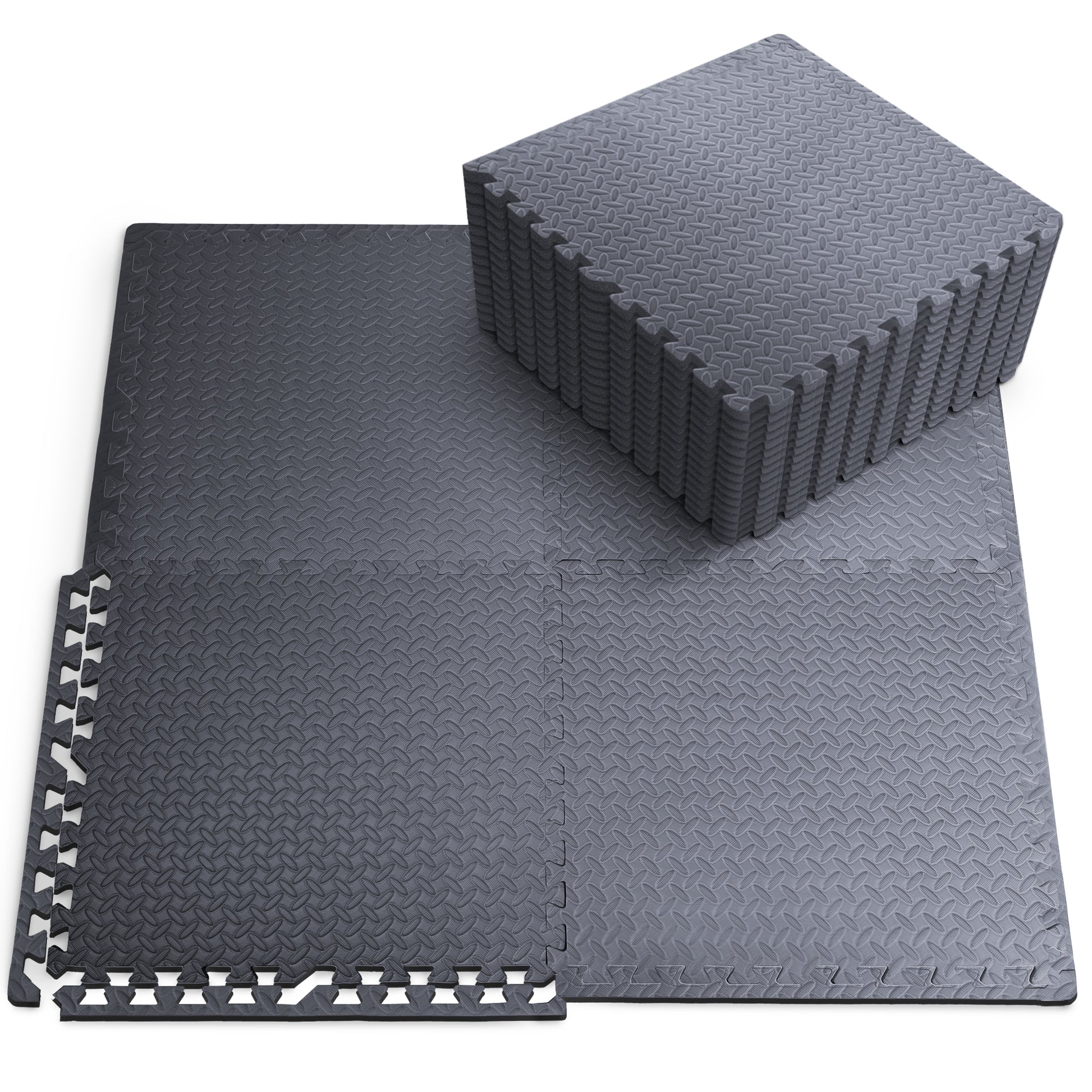 Top-Selling KAYMAN Interlocking Gym Floor Mats – Nonslip EVA Foam Exercise Tiles for Home Workouts, Studio, Weights, Yoga (60x60cm)