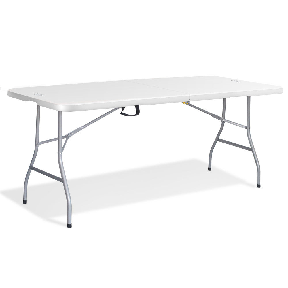 KEPLIN 6ft Folding Table with Spacious 180x70x74cm Tabletop & Sturdy Metal Frame – Waterproof, Portable, Foldaway - Ideal for Parties, BBQ, Camping, Beach, Indoor & Outdoor Use