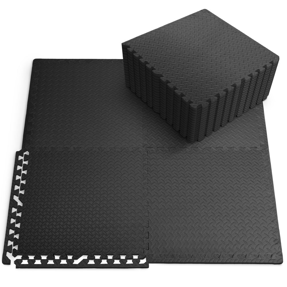 Top-Selling KAYMAN Interlocking Gym Floor Mats – Nonslip EVA Foam Exercise Tiles for Home Workouts, Studio, Weights, Yoga (60x60cm)