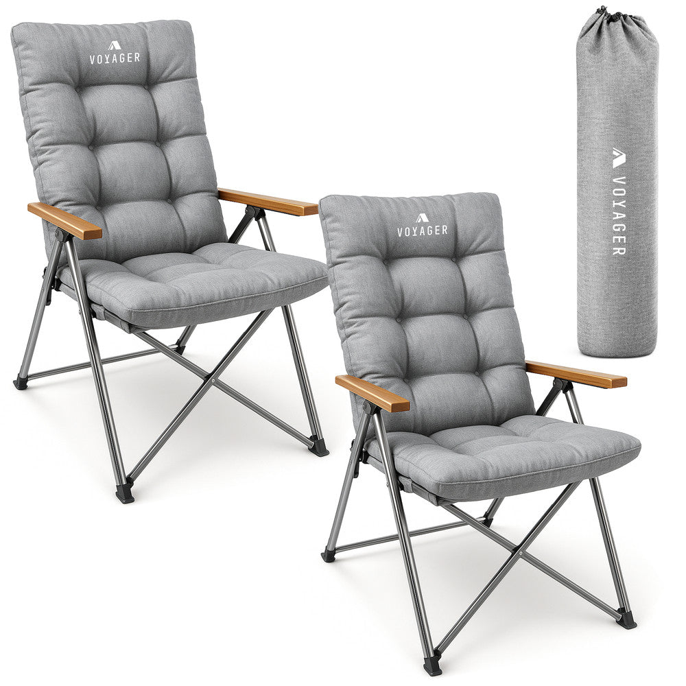 Luxury folding camping chair 150kg capacity – pack of 2, portable outdoor chairs for camping and festivals UK