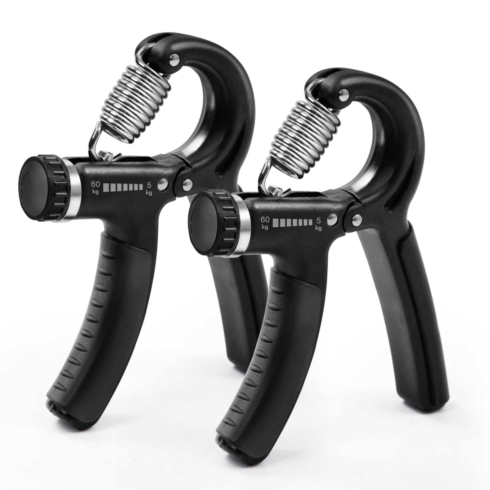 Kayman Grip Strengtheners - Adjustable Resistance Hand Exerciser - Strength Training for Forearm, Wrist & Hand - Durable PP+TPR - Fits All Hand Sizes ( Black )