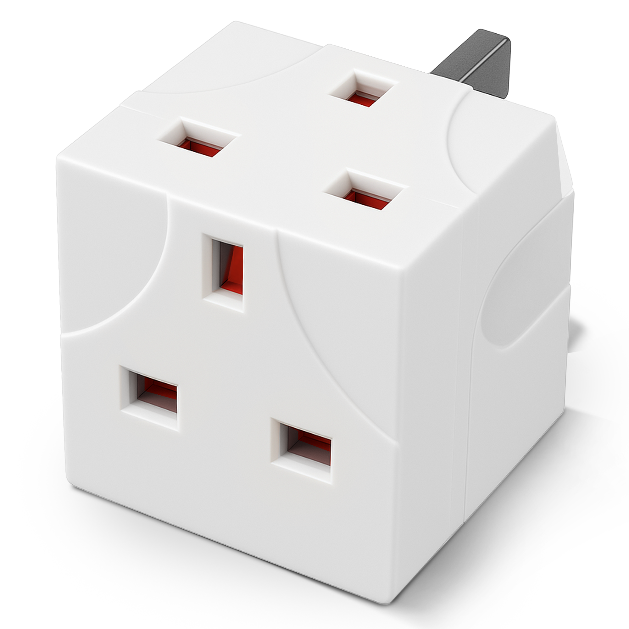 Desiretech 2 Way Adaptor 1 Pack UK Double Plug Adapter With 13A Fuse Compact Multi Plug Socket For Home & Office