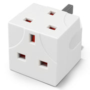 Desiretech 2 Way Adaptor – UK Double Plug Adapter with 13A Fuse – Compact Multi Plug Socket for Home & Office – Dual Extension Plug for Appliances, TV, PC, Kitchen & Lighting – White
