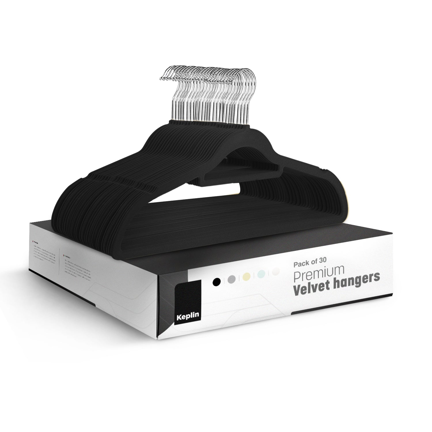 KEPLIN Velvet Hangers 30 Pack (41.5cm) - Non-Slip Clothes Coat hangers with Tie Bar and 360 Degree Hook for Home Storage Durable, Sturdy & Space Saving Wardrobe (30 Pack)