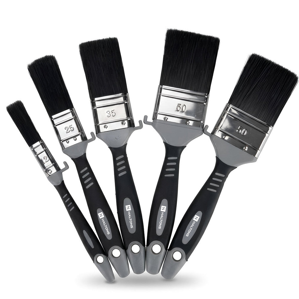 Haltons Paint Brush Set No Bristle Loss All Sizes - 5 Piece