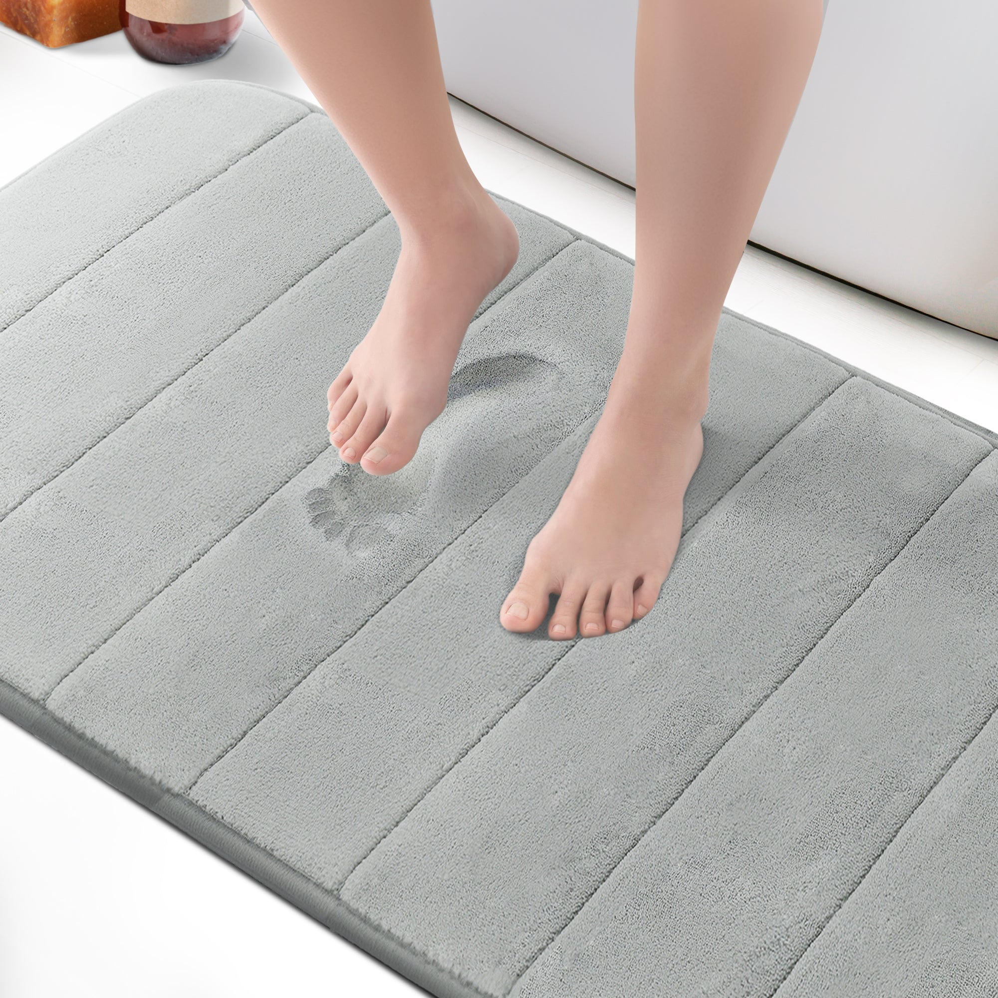 KEPLIN Ultra-Soft Memory Foam Bath Mat - Highly Absorbent, Non-Slip, Machine Washable Luxury for Bathroom Floors- 60x 90cm