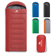 Red adults sleeping bag for camping – 3-4 season backpacking sleeping bag 190x80cm UK