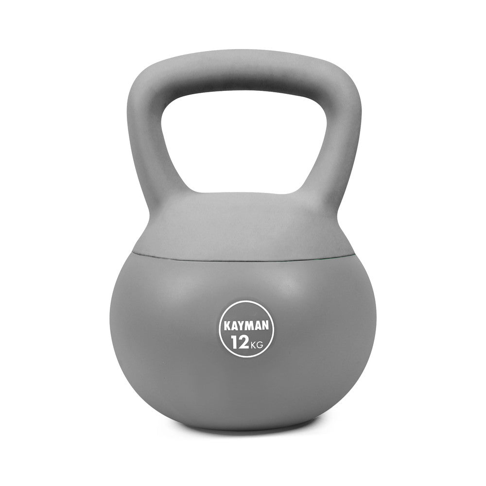 KAYMAN Soft Kettlebell for Home Gym – PVC Coated Weight – Floor Safe Flat Base – Ergonomic Non-Slip Handle – Strength Training, CrossFit, HIIT, Core Workout – Durable Fitness Equipment