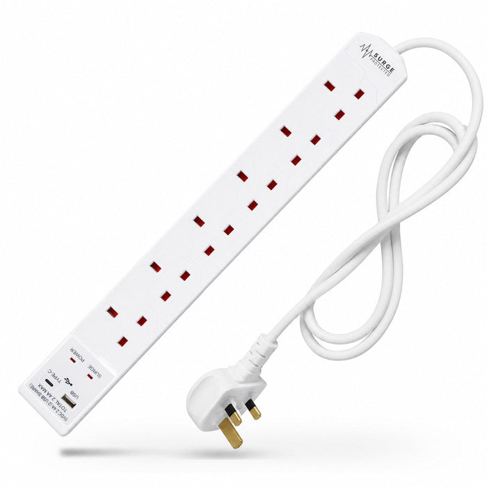 Desiretech 6 Gang Extension Lead, 1m