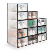 Stackable Shoe Storage Boxes (12-Pack) for Closet, Wardrobe & Home