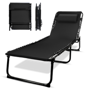 Foldable Recliner Sun Lounger - 600D Oxford Fabric