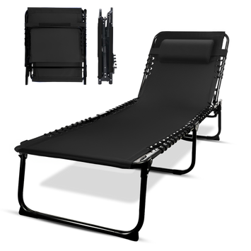 Foldable Recliner Sun Lounger - 600D Oxford Fabric