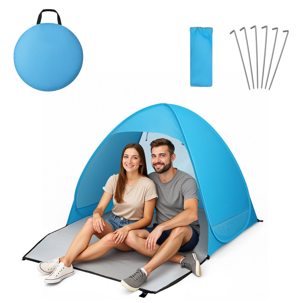 Voyager Beach Tent – Super Easy Pop-Up, Large Space, UPF 50+ UV Protection, Premium Quality, Lightweight & Portable, Versatile Outdoor Shade, 2-Person, Compact Folded