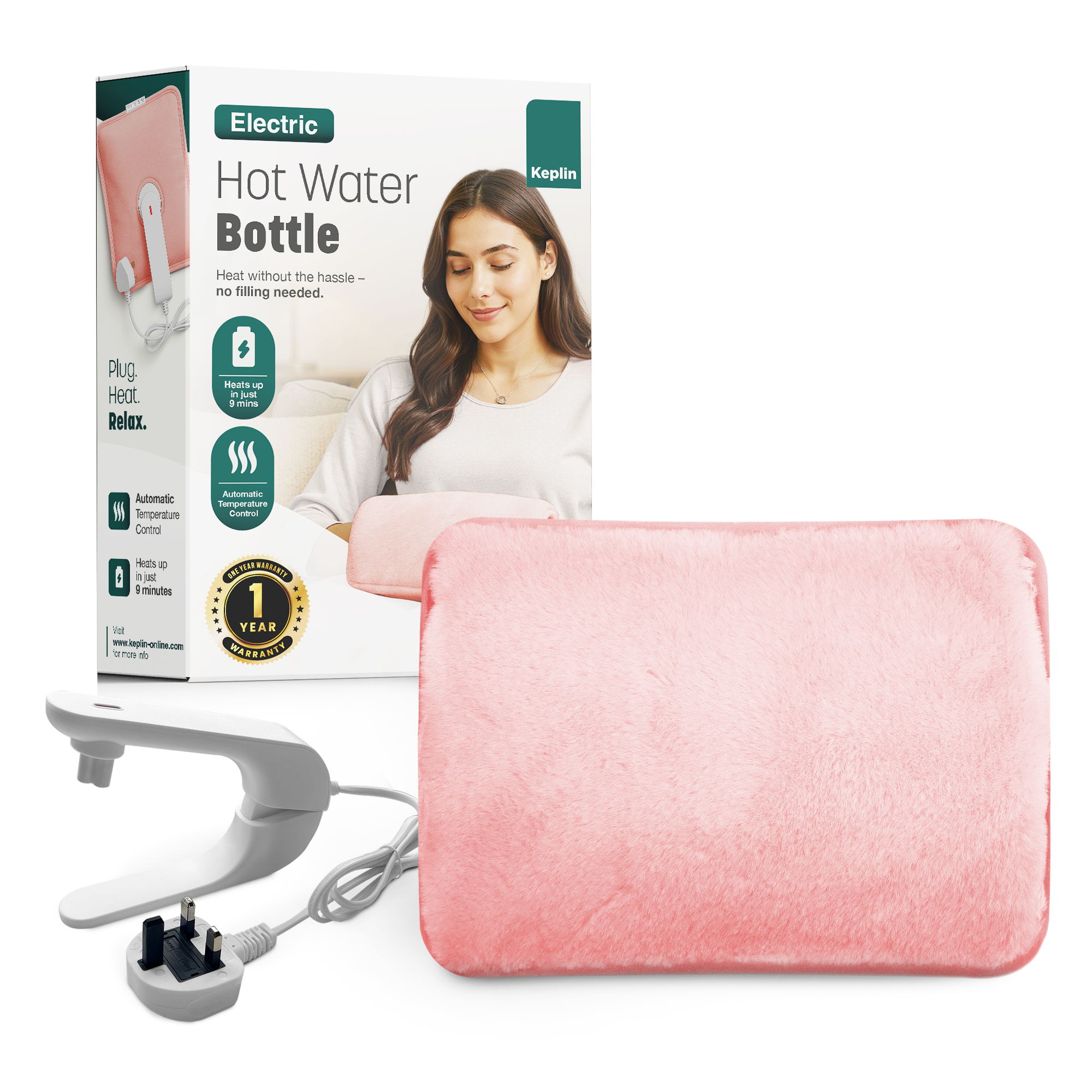 Rechargeable Electric Hot Water Bottle - Hand & Body Warmer, Fast Heating & Auto-Shut Off Function