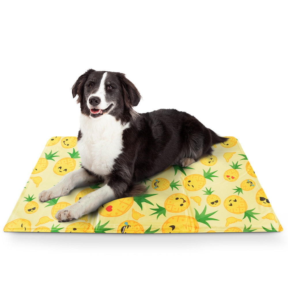 FurDreams Pineapple Pet Cooling Mat – Waterproof Gel Pillow Pad for Dogs and Cats, 75x120cm – Prevent Overheating and Keep Cool During Summer Rest