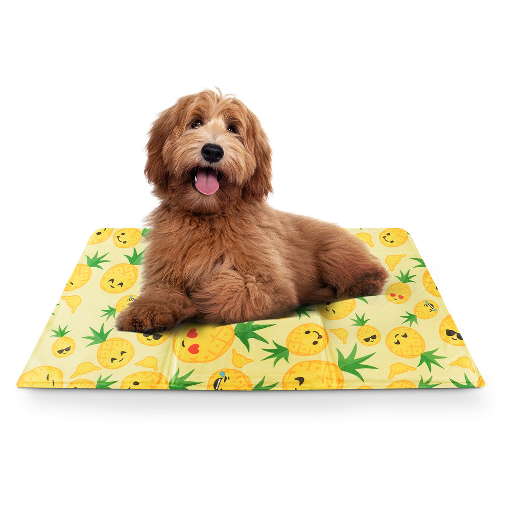 FurDreams Pineapple Pet Cooling Mat – Waterproof Gel Pillow Pad for Dogs and Cats, 75x120cm – Prevent Overheating and Keep Cool During Summer Rest