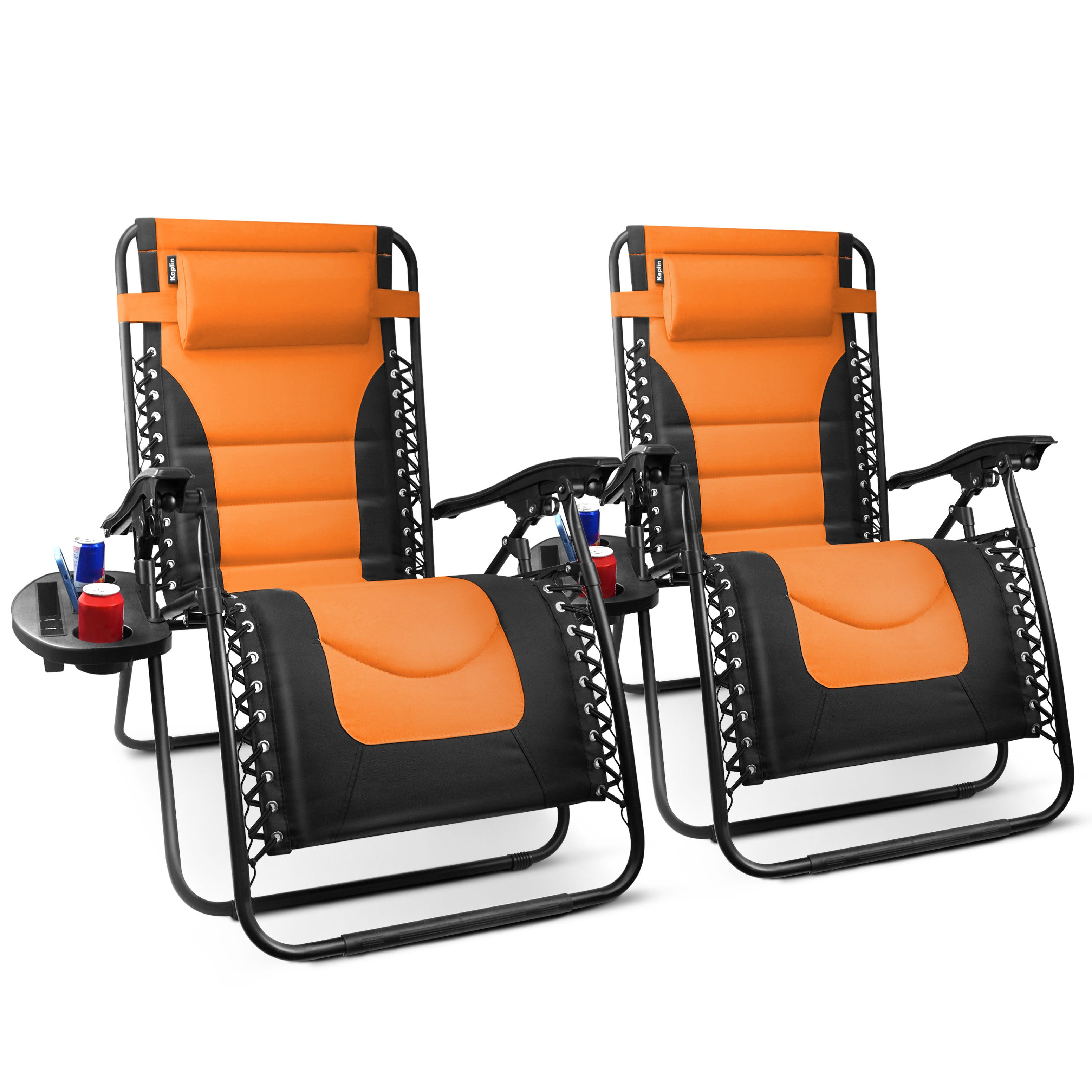 Helsinki set of 2 orange zero gravity loungers sale