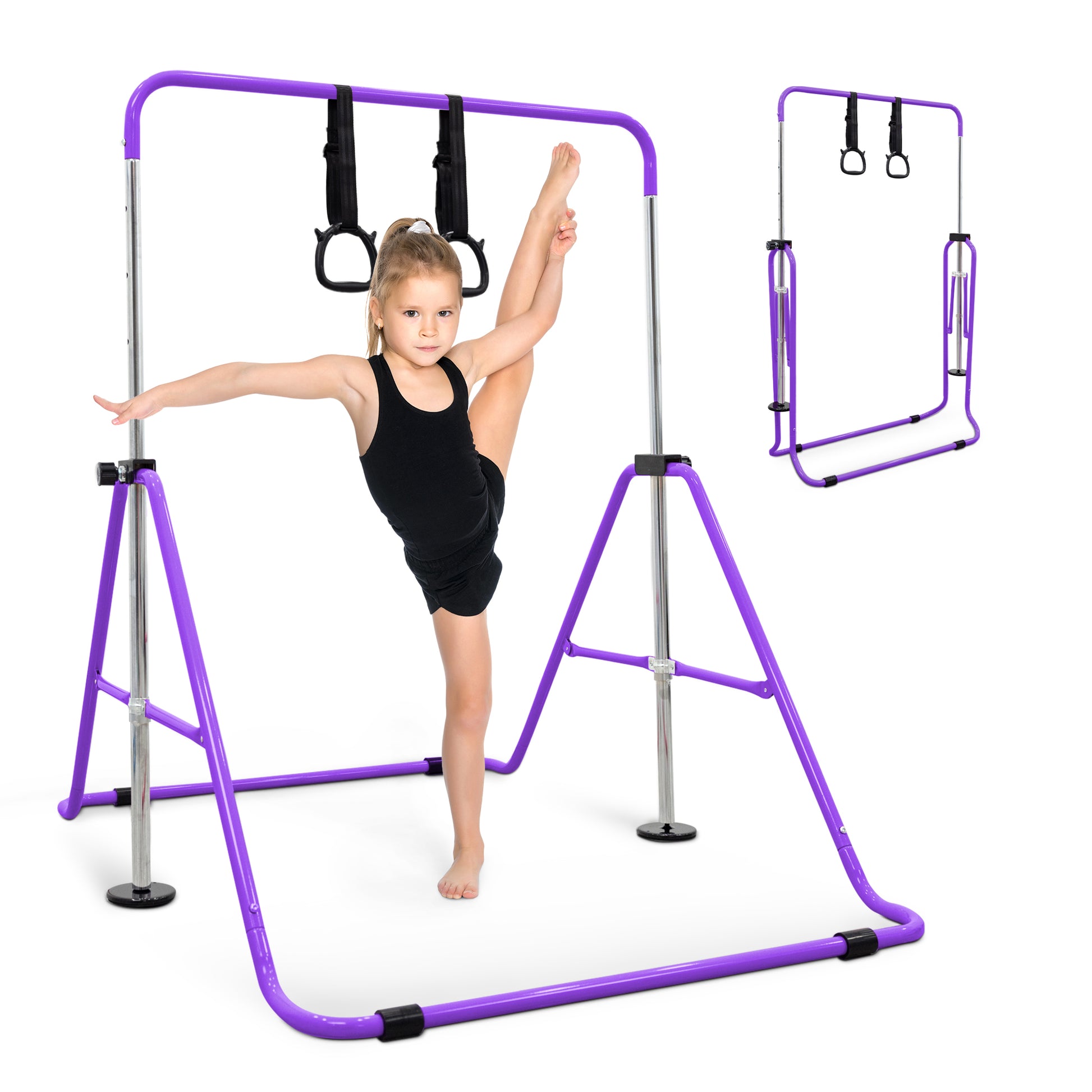 KAYMAN Gymnastics Horizontal Bar – Adjustable Height & Feet, Hand Protection Wrap, Durable Iron for Flexibility Training – Compact & Stylish Home Gym Equipment – image 22