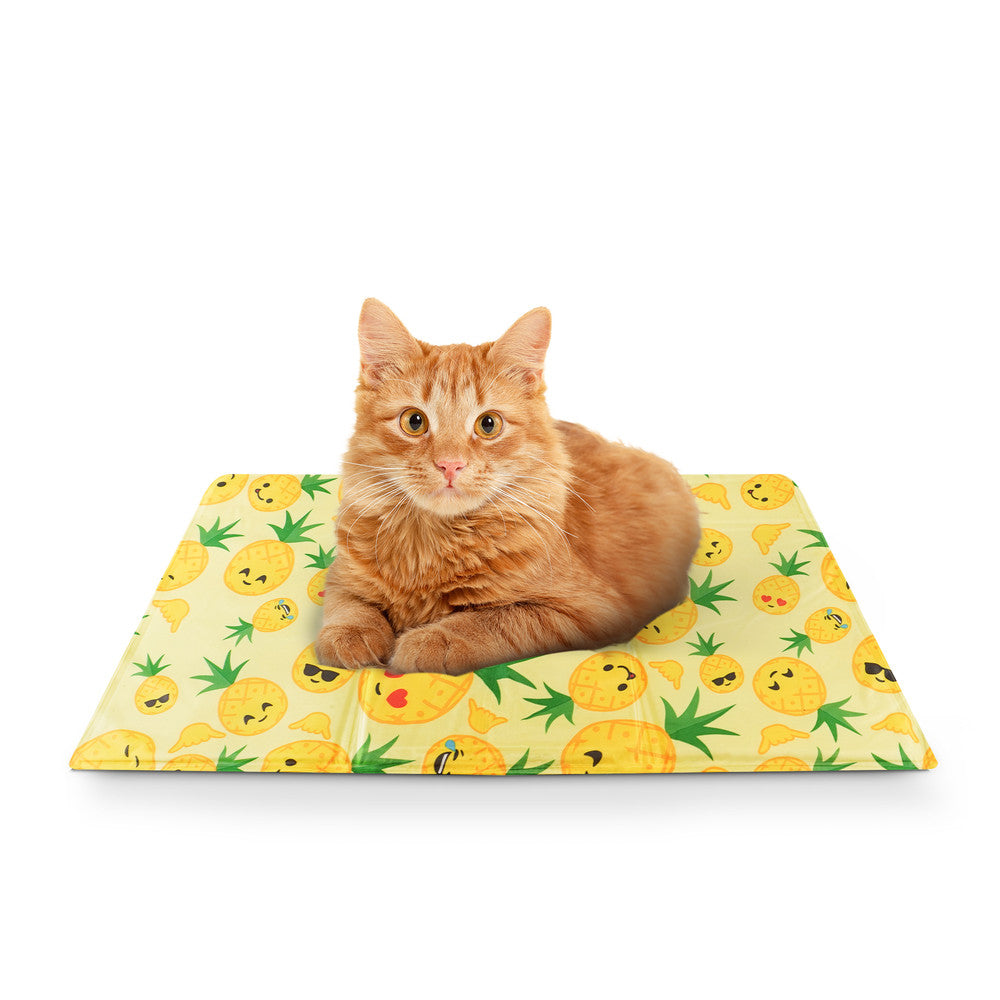 FurDreams Pineapple Pet Cooling Mat – Waterproof Gel Pillow Pad for Dogs and Cats, 75x120cm – Prevent Overheating and Keep Cool During Summer Rest