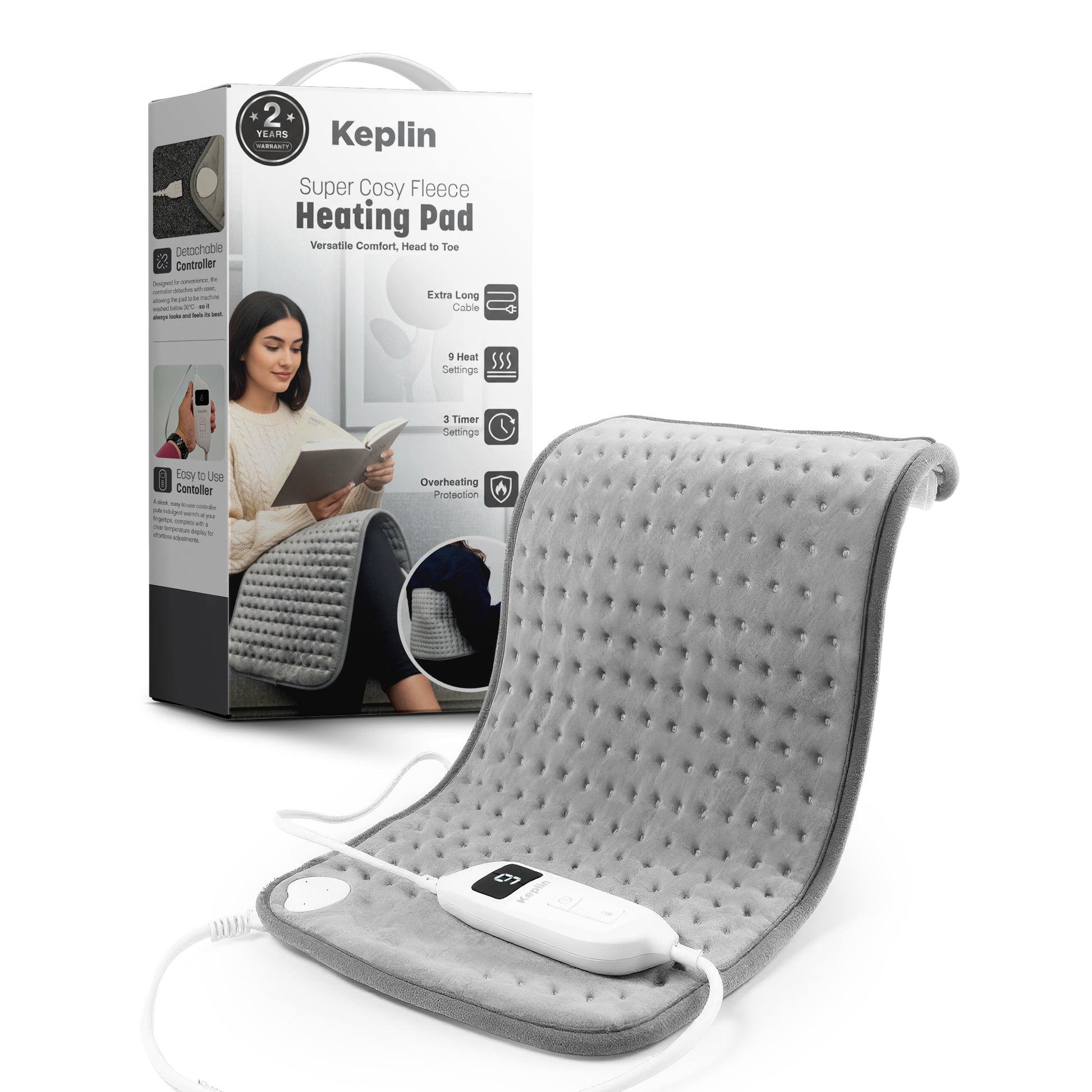 Electric Heating Pad 9 Temp Levels Auto Off