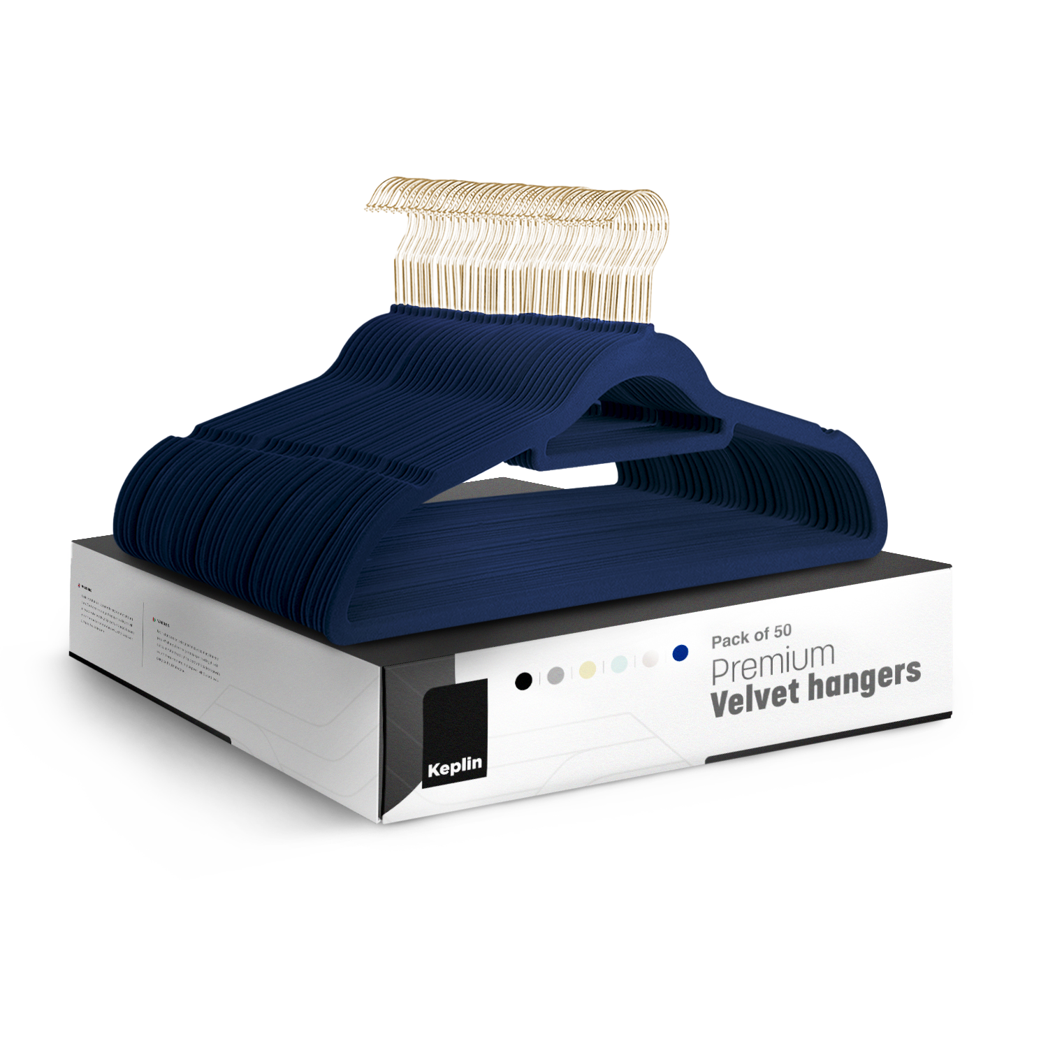 KEPLIN Velvet Hangers 50 Pack - Non-Slip Clothes Hangers with Tie Bar & 360° Hook - Durable & Sturdy, Space-Saving Wardrobe Organisers for Suits, Jackets & Clothes- Home Storage Solution