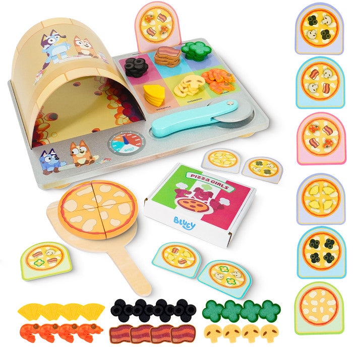 Bluey Pizza Girls Wooden Playset 35-Piece