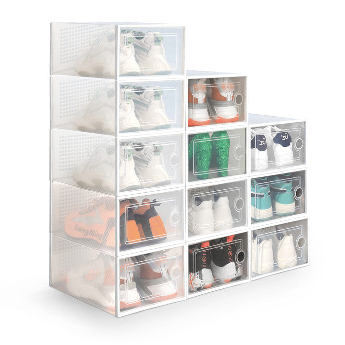 Stackable Shoe Storage Boxes - 12 Pack