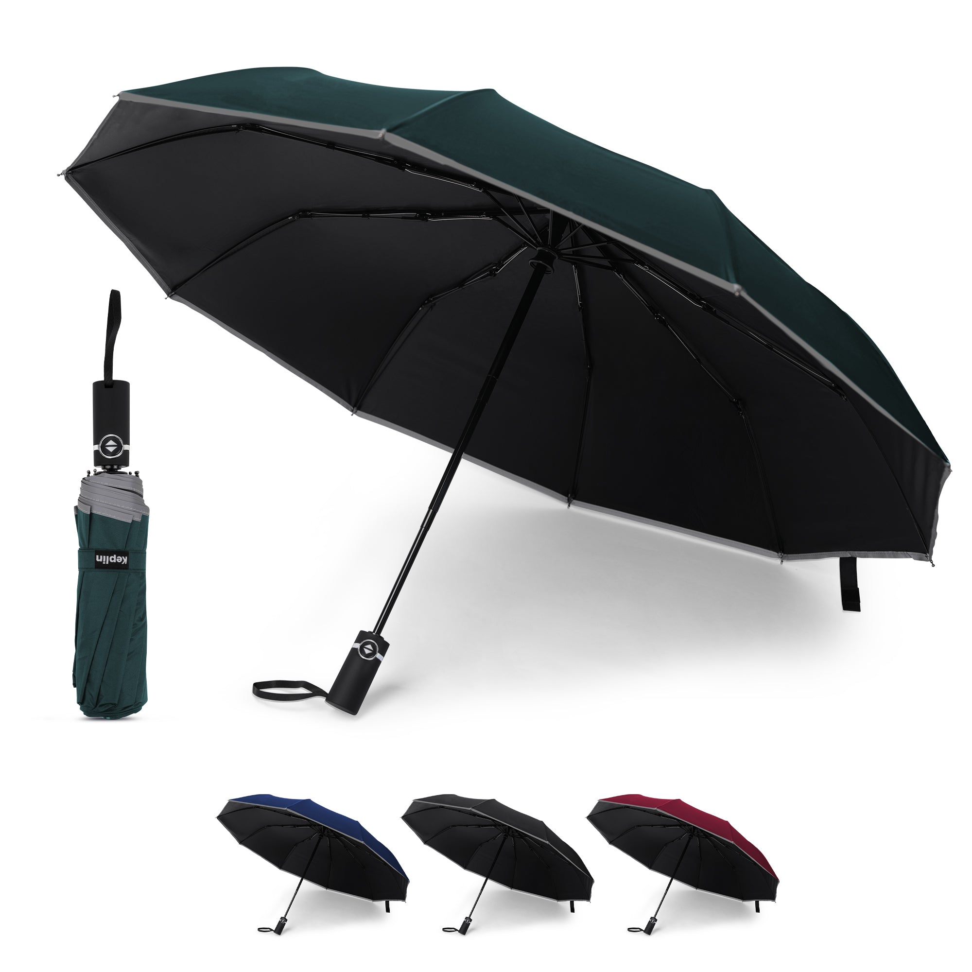 Folding Travel Umbrella with Ergonomic Handle - Portable, Slim, Strong and Lightweight Umbrella