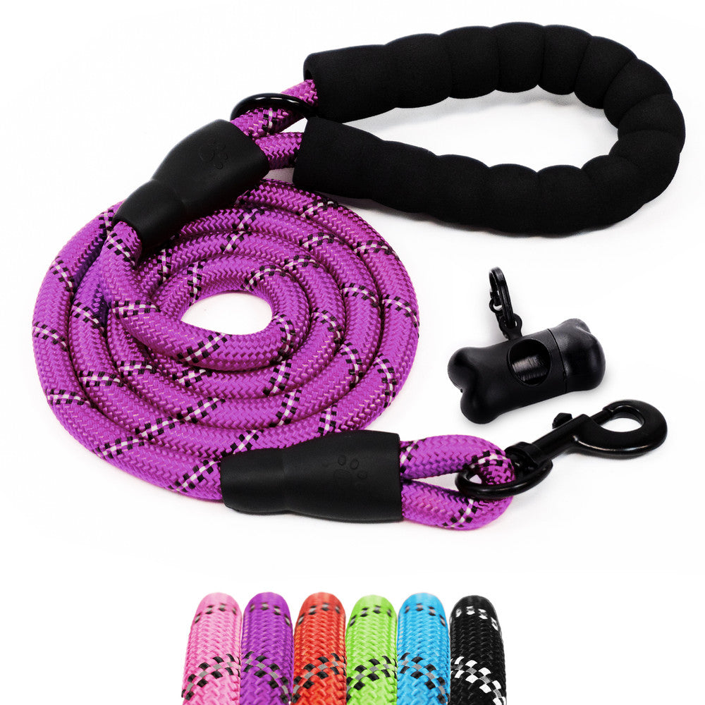 FurDreams 1.5m (5ft) Slip-On Dog Lead – One-Size-Fits-All Leash with Soft Padded Handle, Reflective Threads, and Waste Bag Dispenser – Durable, Weather-Resistant Climbing Rope for Dogs – image 28