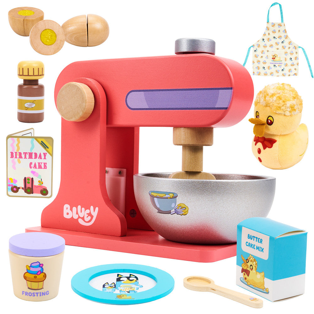 Bluey Wooden Duck Cake Baking Set | 12pc Kids Pretend Play Toy