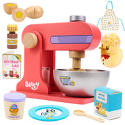 Bluey wooden duck cake baking set – 12-piece kids pretend play baking toy