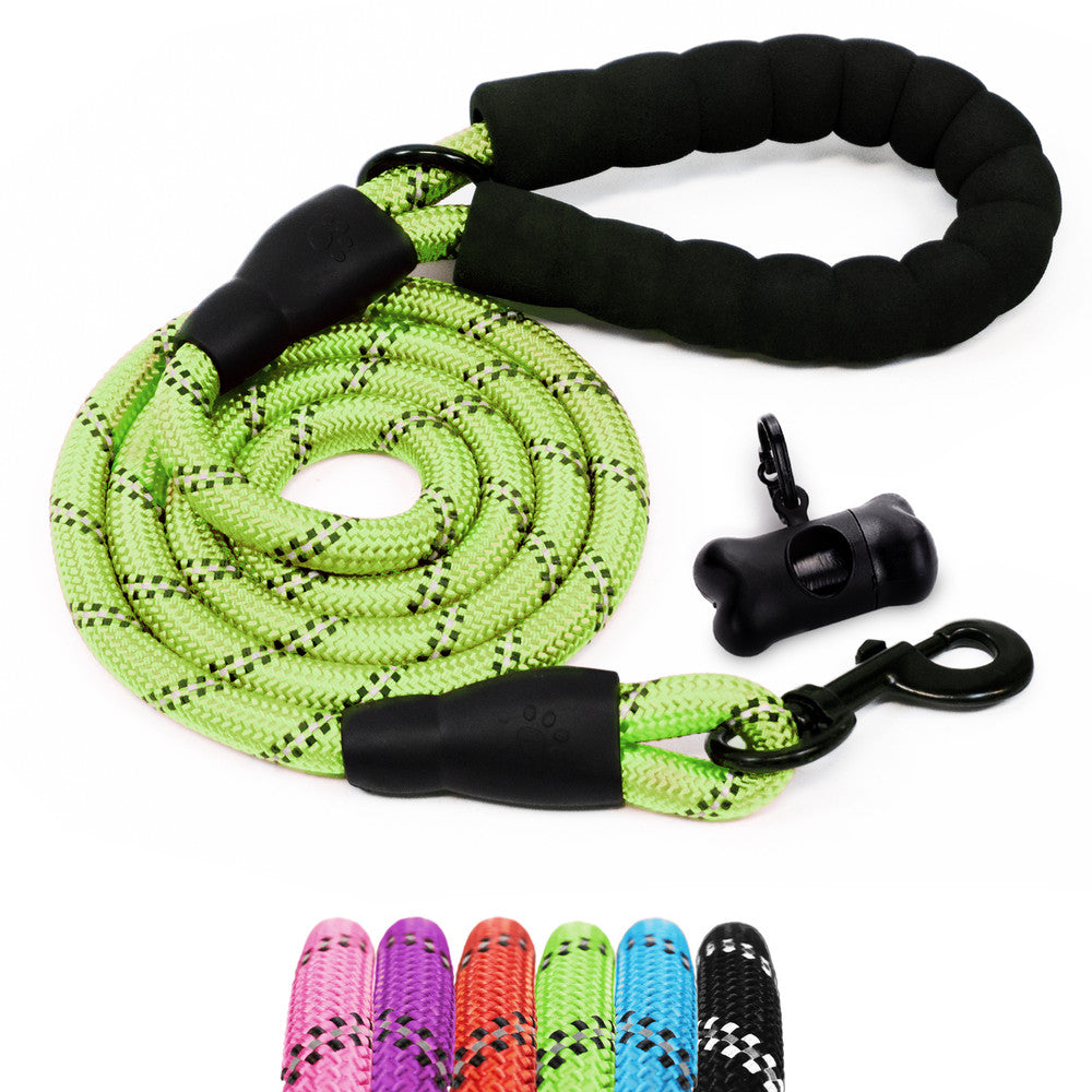FurDreams 1.5m (5ft) Slip-On Dog Lead – One-Size-Fits-All Leash with Soft Padded Handle, Reflective Threads, and Waste Bag Dispenser – Durable, Weather-Resistant Climbing Rope for Dogs – image 15