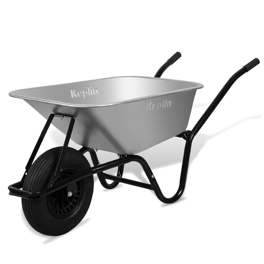 Heavy Duty Steel Wheelbarrow with Pneumatic Tyre - 85L