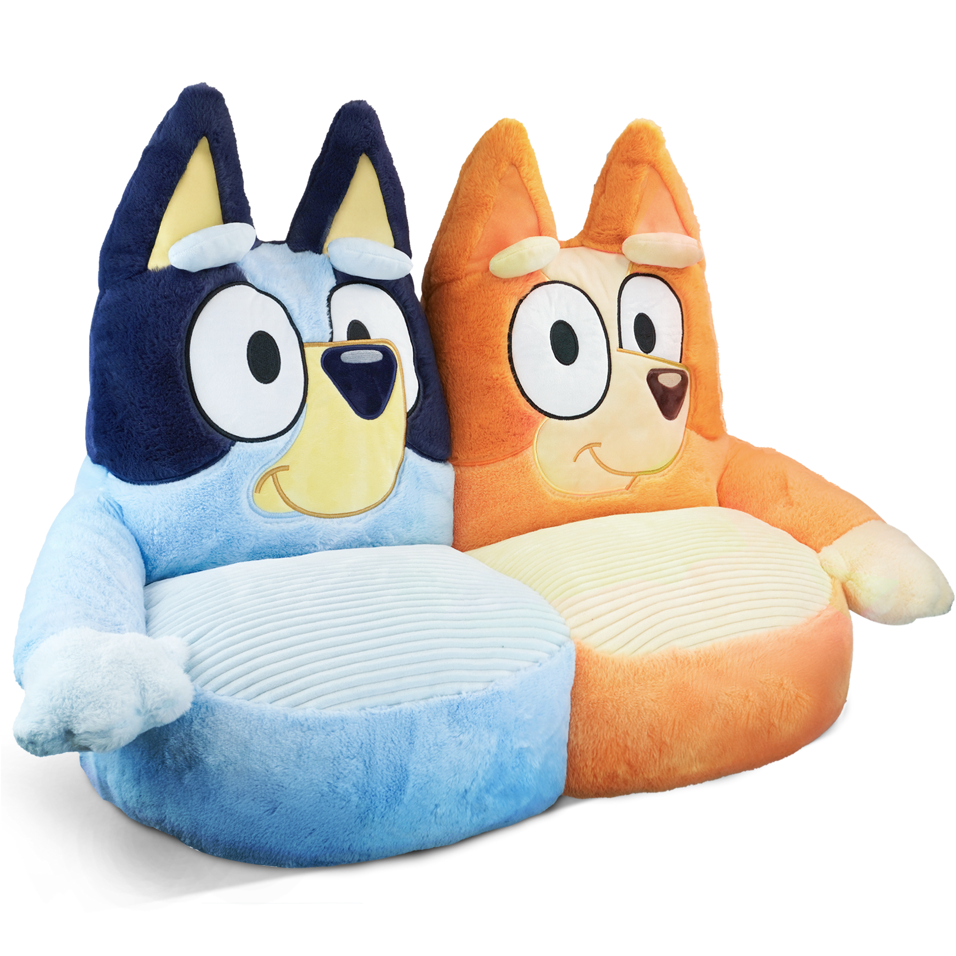 Bluey and Bingo kids plush sofa chair 70cm – soft toddler seat for playroom, bedroom and living room UK
