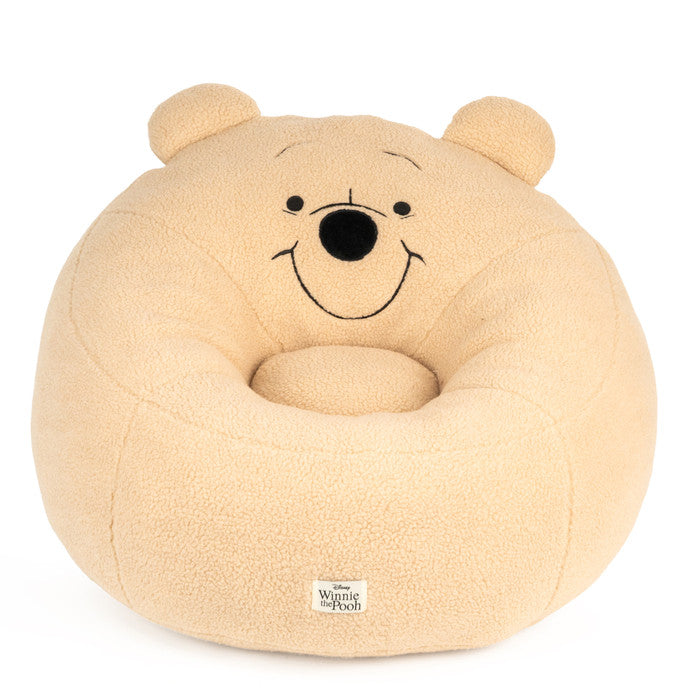 Disney Winnie the Pooh plush snuggle chair, cream sherpa fabric with embroidered face