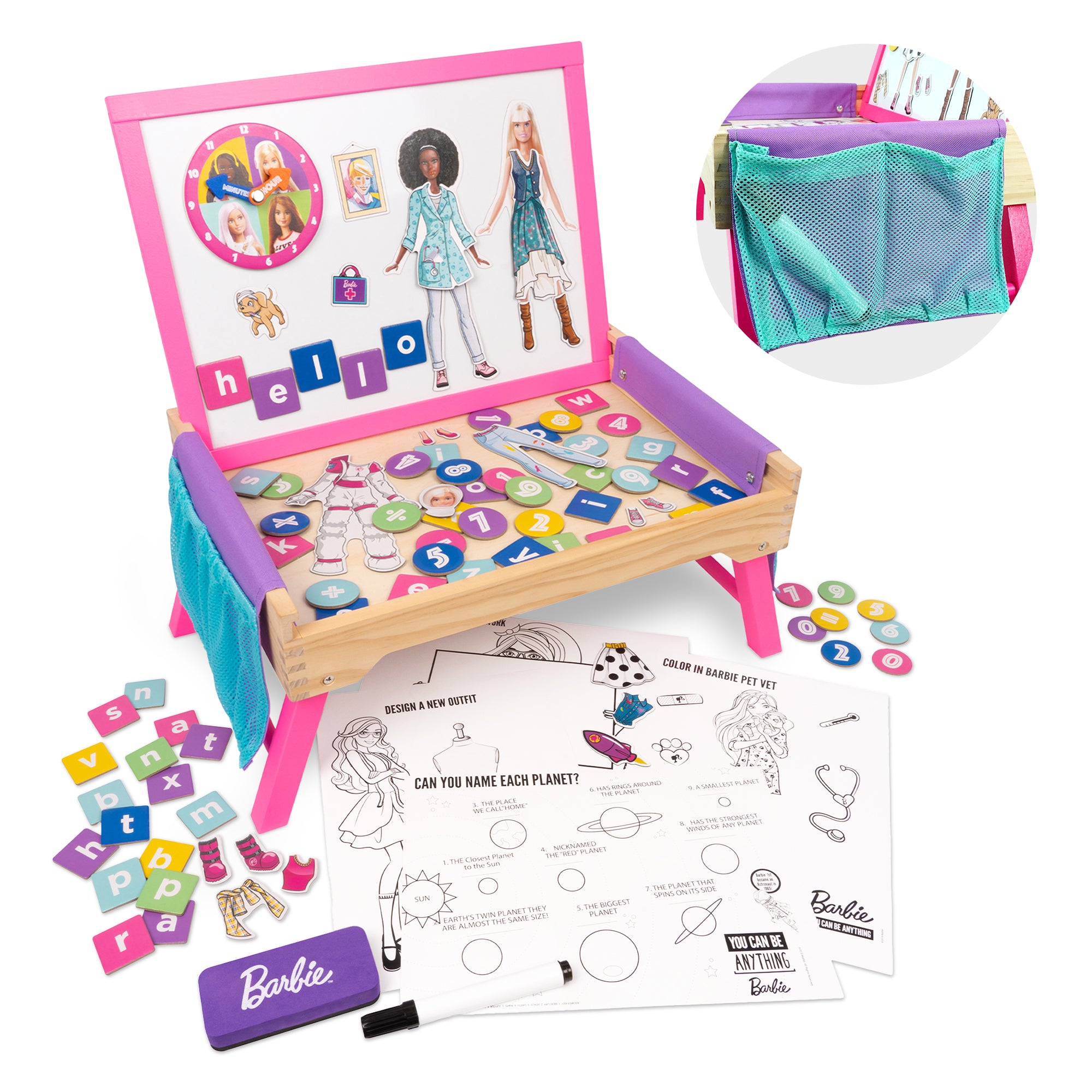 Barbie - Creation Station - 2-in-1 Educational Magnetic Whiteboard Lap Tray