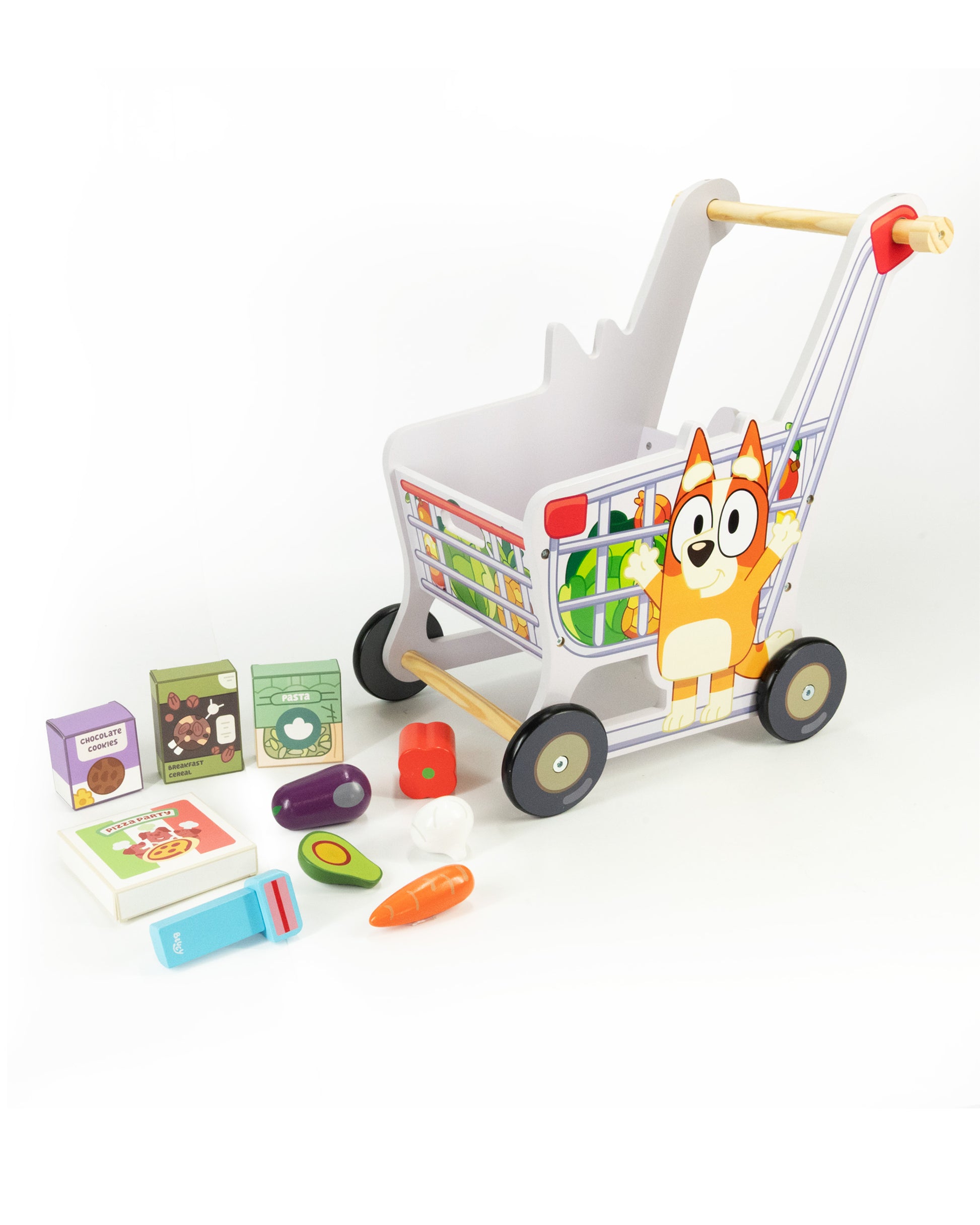 Bluey shopping trolley for toddlers – free-rolling wheels and rotating handle