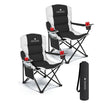 Voyager 2 Pack Padded Camping Chairs - with Cup Holder and Side Pockets