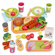 Bluey Dine-In Wooden Toy Set 32-Piece – roleplay playset for kids ages 3+