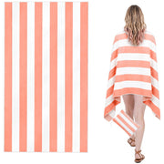 Keplin coral beach towel 90x200cm laid flat – quick dry sand-free microfibre