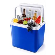 Blue 24L insulated cool box – portable camping cooler with foldable handle UK