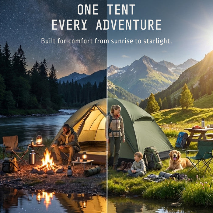 3 man camping tent day and night use, waterproof dome tent for UK outdoor camping
