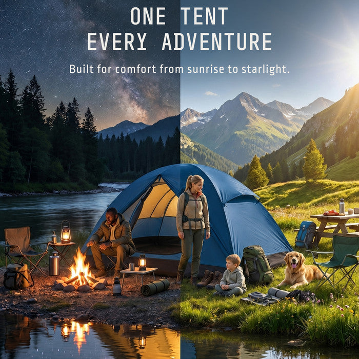3 man camping tent day and night use, waterproof dome tent for UK outdoor camping
