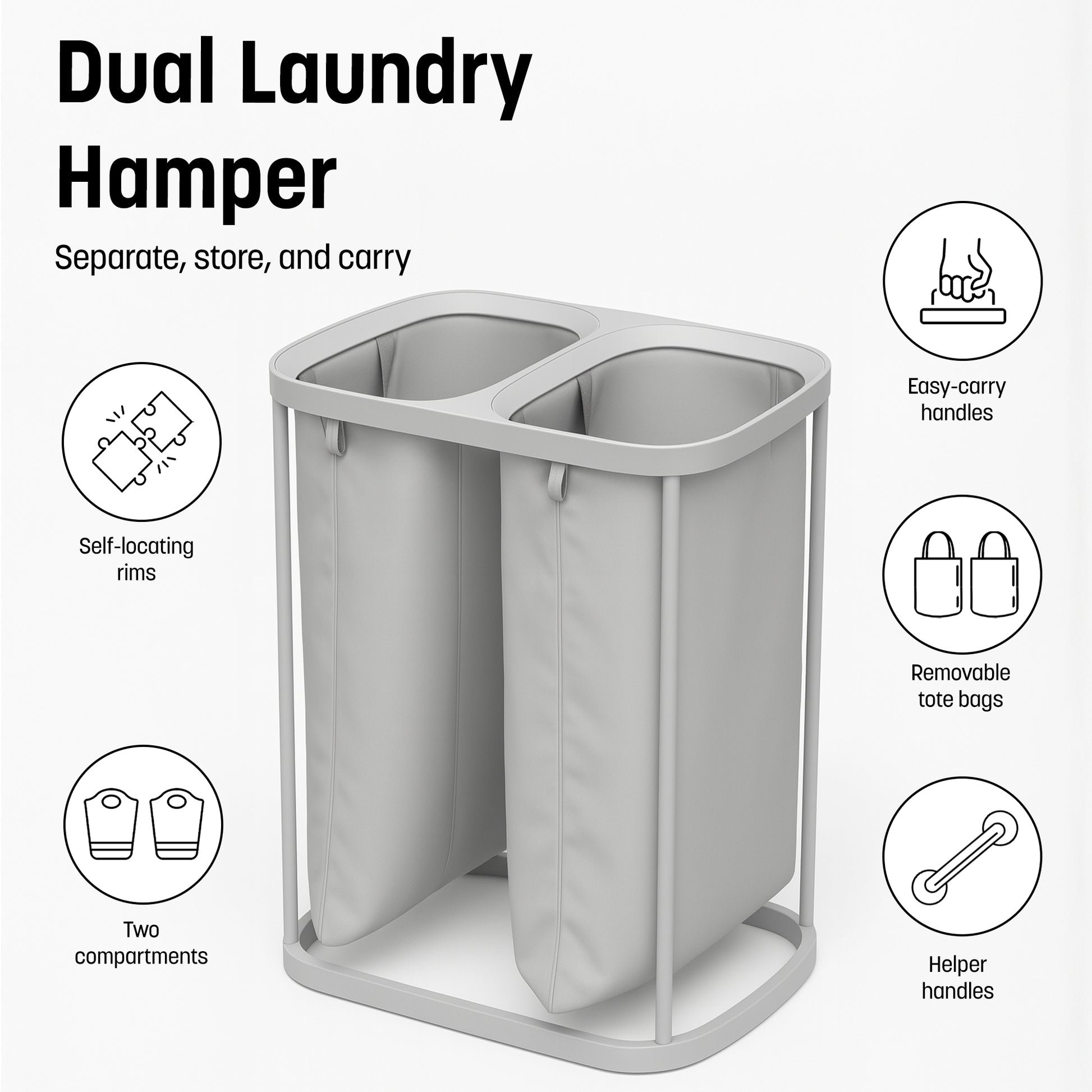 Collapsible Laundry Basket with Lid & Removable Liner – image 26