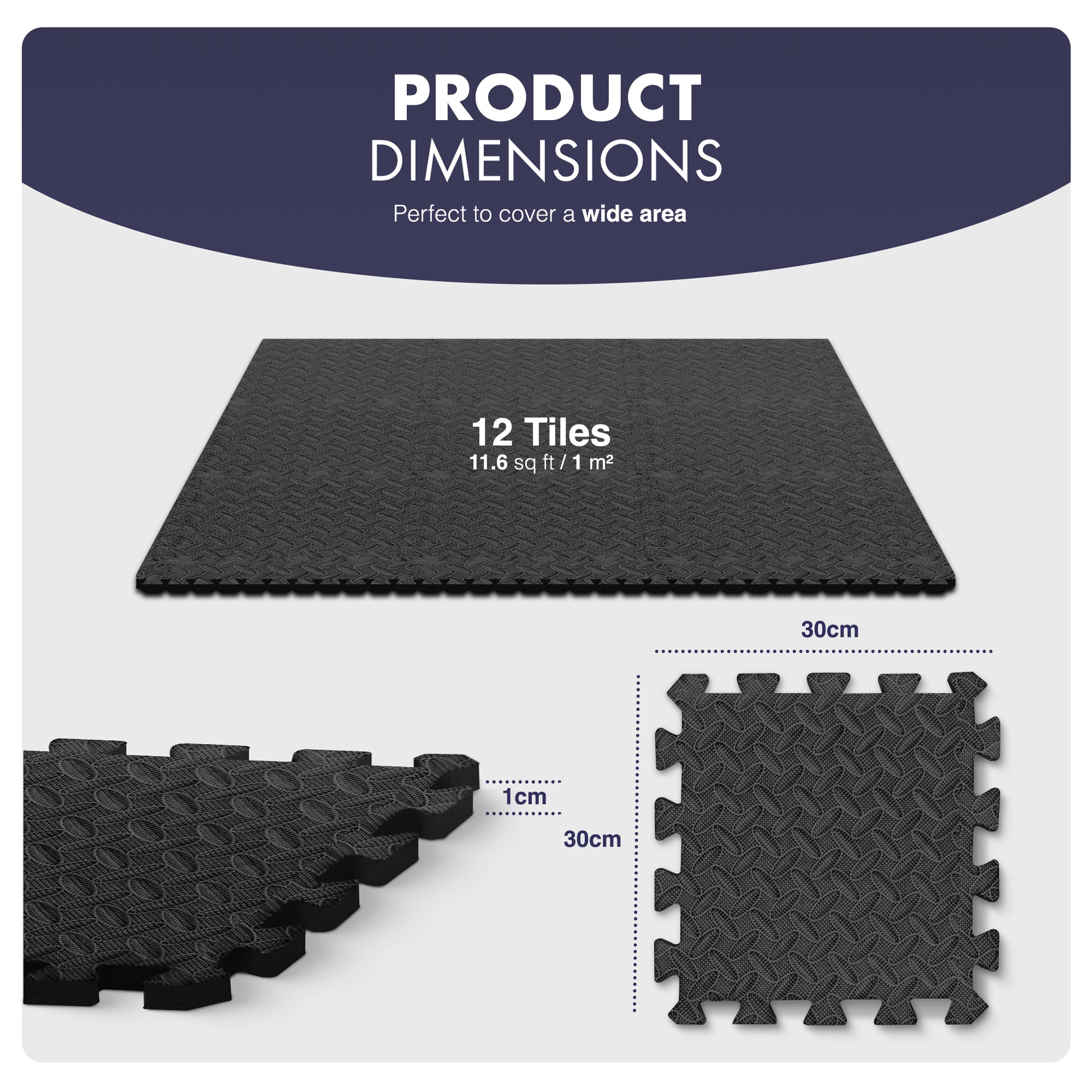 KAYMAN Gym Floor Nonslip Mats, Interlocking, EVA Foam Exercise Floor Tiles for Home Workouts, Studio, Weights, Exercise and Yoga (30 X 30cm) – image 4