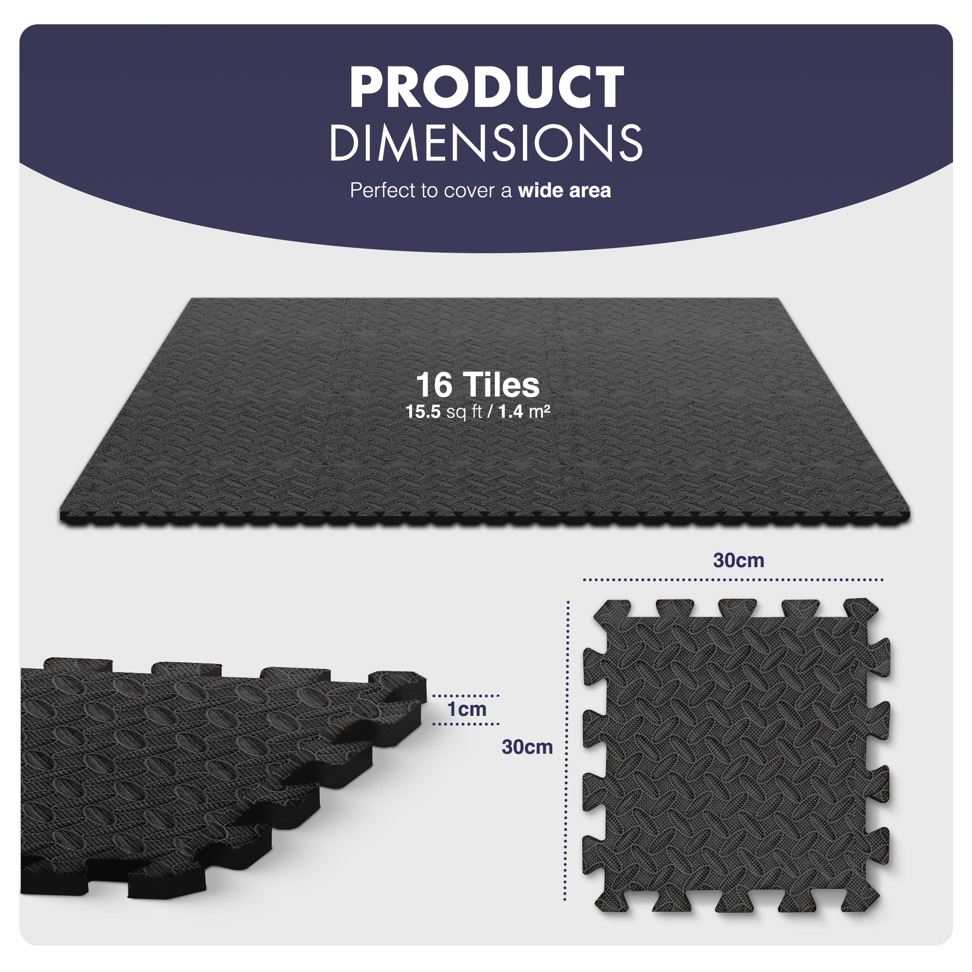KAYMAN Gym Floor Nonslip Mats, Interlocking, EVA Foam Exercise Floor Tiles for Home Workouts, Studio, Weights, Exercise and Yoga (30 X 30cm) – image 5