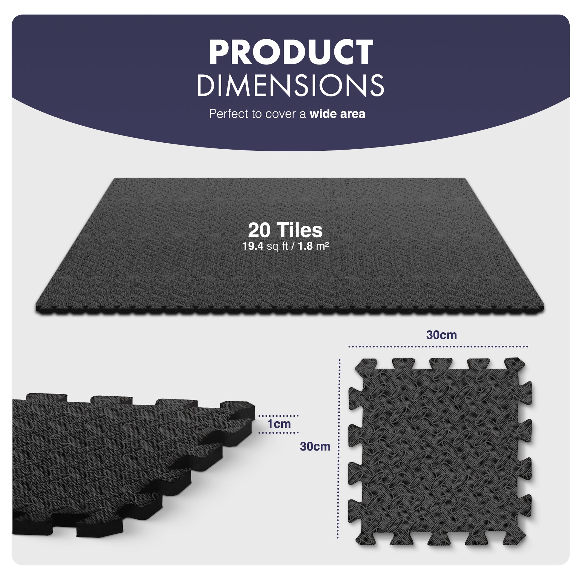 KAYMAN Gym Floor Nonslip Mats, Interlocking, EVA Foam Exercise Floor Tiles for Home Workouts, Studio, Weights, Exercise and Yoga (30 X 30cm) – image 6