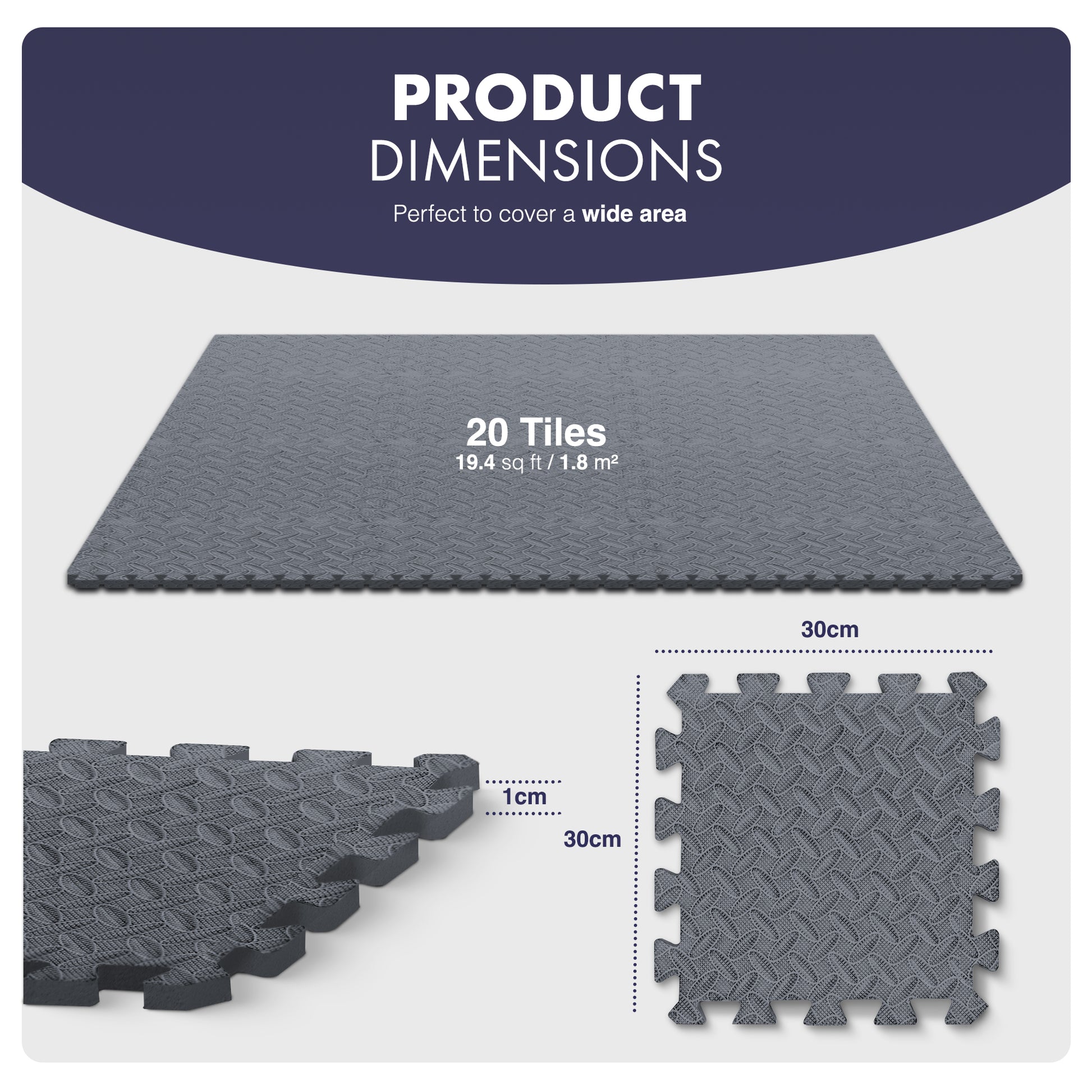 KAYMAN Gym Floor Nonslip Mats, Interlocking, EVA Foam Exercise Floor Tiles for Home Workouts, Studio, Weights, Exercise and Yoga (30 X 30cm) – image 20